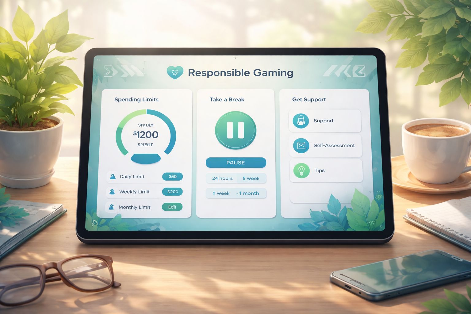 Controles de juego responsable mostrados dentro de una cuenta de usuario CashWin77