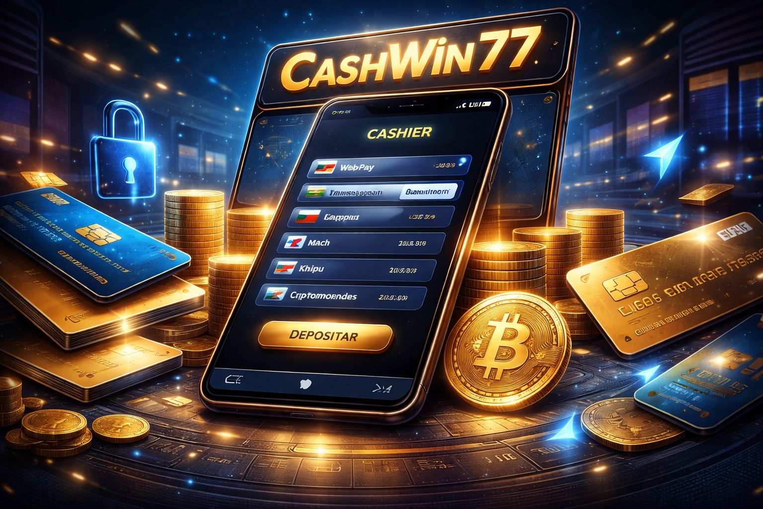 Página de pagos de CashWin77 para Chile con opciones seguras de depósito y retiro